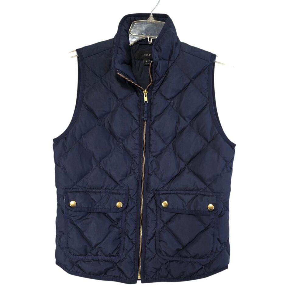 J. Crew L116204 Navy Blue Excursion Quilted Down Puffer Vest Small - Picture 2 of 9